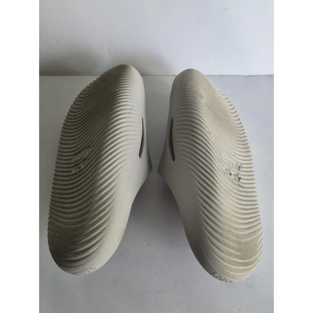 Gray Mellow Recovery Slide Croc Slides Men's 5 Womens 7 Smooth Top Comfort